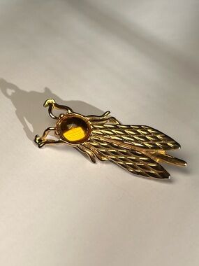 Stamped YR YVES ROCHER Vintage French cicada brooch, brocante, insect, cigale.